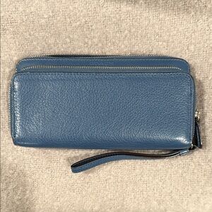 Coach Blue Leather Wallet